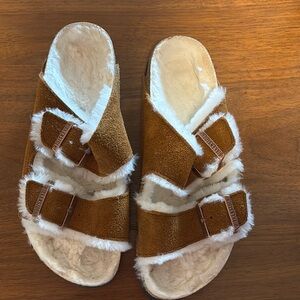 Birkenstock Shearling Lined Arizona Sandals